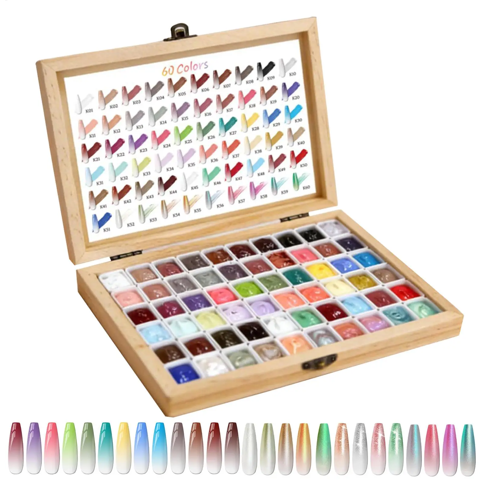 Mini 60 Grids Pat Painting Gel NailPolish Gradient Effect NailArt Salon Design Long-Lasting Creamy Texture Smooth Application