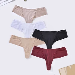 Seamless Thongs for Women, Sexy Panties, Stripes Stitching Lingeries, Low Waist Underwear, Comfortable Tangas