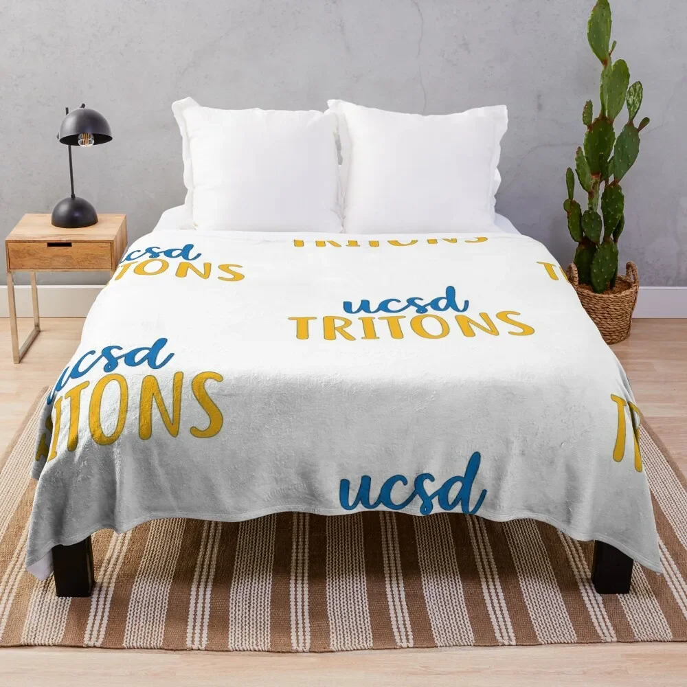 UCSD Tritons Throw Blanket heavy to sleep Large Decorative Sofas Fluffy Shaggy Blankets