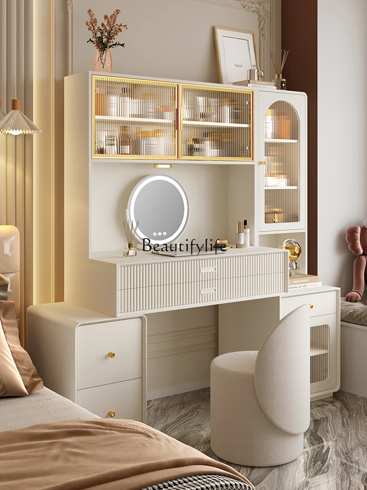 

Storage Cabinet Integrated Modern Minimalist Bedroom Light Luxury Desk Large Capacity High Sense Makeup Table