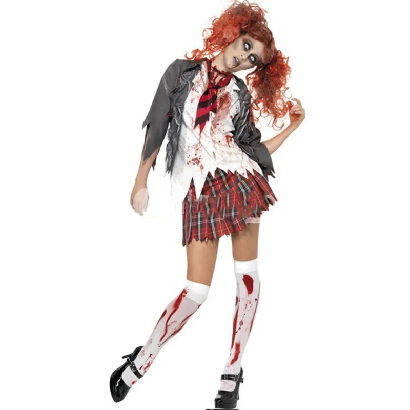 Halloween Horror Campus Zombie femminile Costume cosplay Party Dress Up Costume da spettacolo in maschera Carnevale di Natale Dress Up