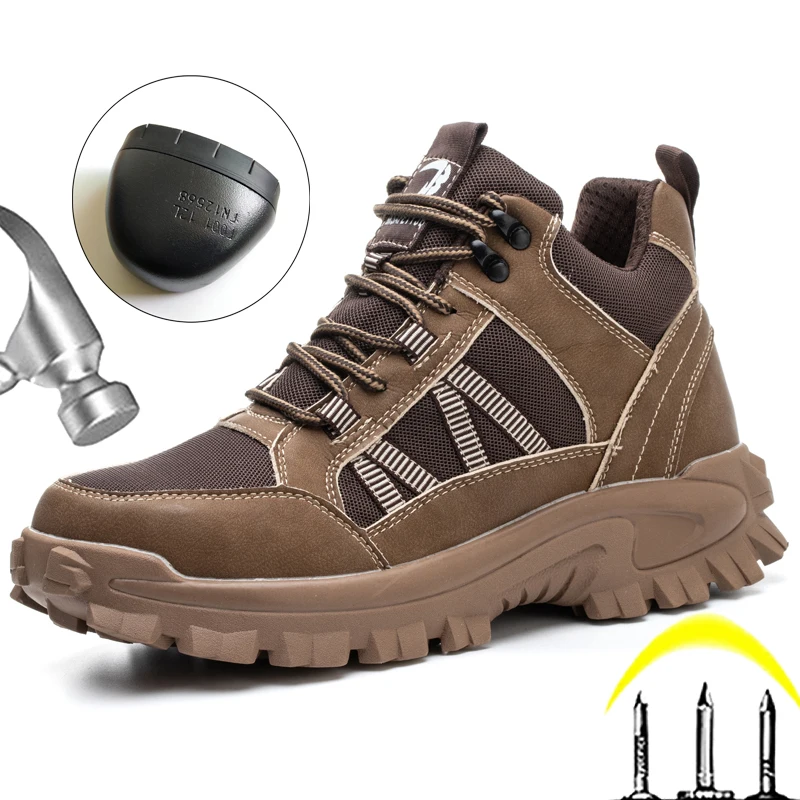 

Уличная защитная обувь, мужская неразрушимая обувь, устойчивая к проколам, рабочие ботинки, износостойкая неразрушимая обувь 2025 г.