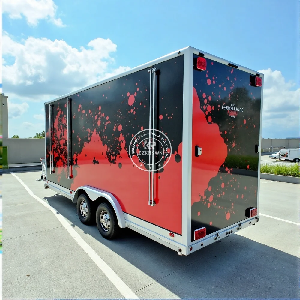 

Stainless Steel Concession Food Truck Mobile Food Trailers Burger Pizza Coffee Ice Cream Cart Trailer