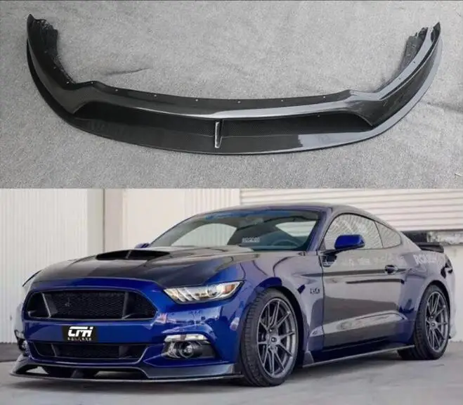 

For Ford Mustang 2015 2016 2017 Real Carbon Fiber & FRP Front Bumper Splitters Lip Spoiler