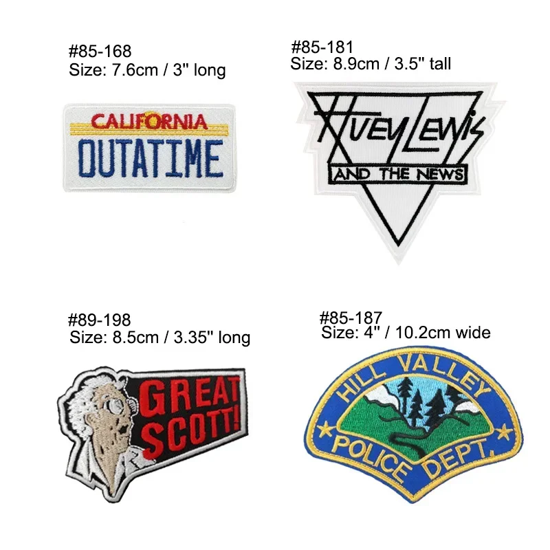 Back To The Future Morale Badge on Clothes Embroidered Iron on Movie Patches California Outatime Tactical Patch Backpack Sticker