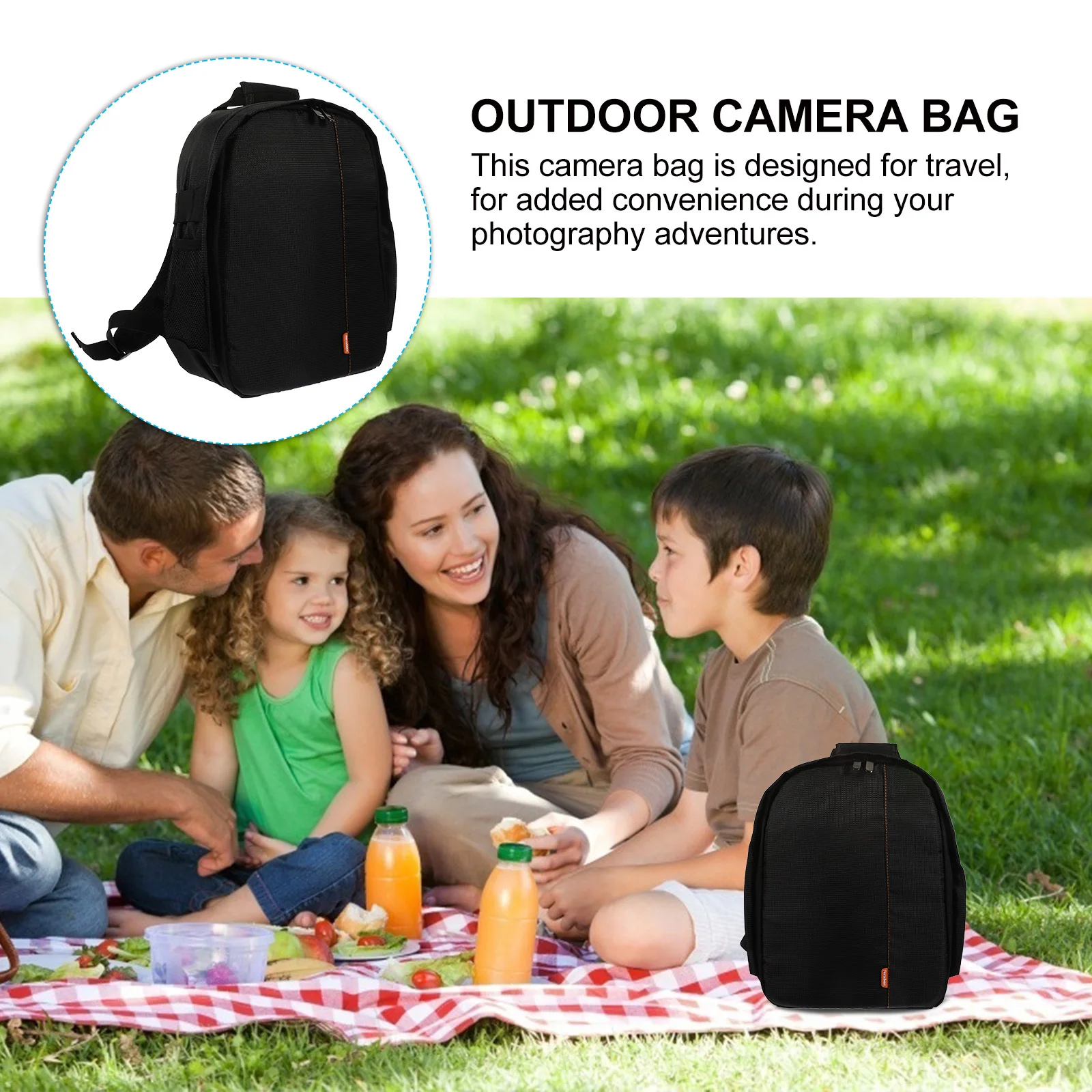 

Travel Camera Case Stylish Wear-Resistant Camera Backpack for Outdoor Photography Storage Pouch with Adjustable Straps Lens