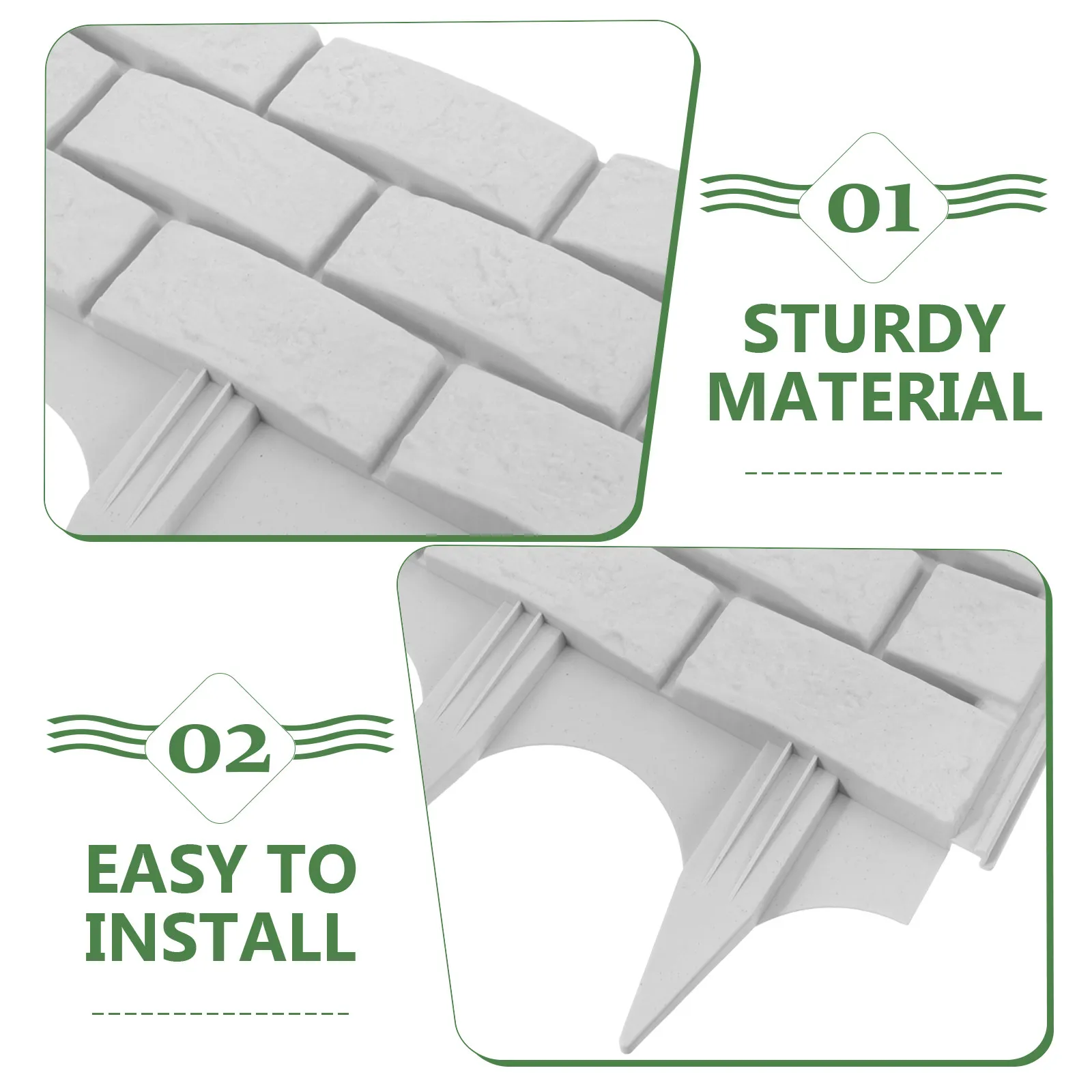 

Plastic Garden Fence Decor Lightweight Sturdy Yard Decorative Fencing Elegant Picket Flowerbed Edging Easy Installation