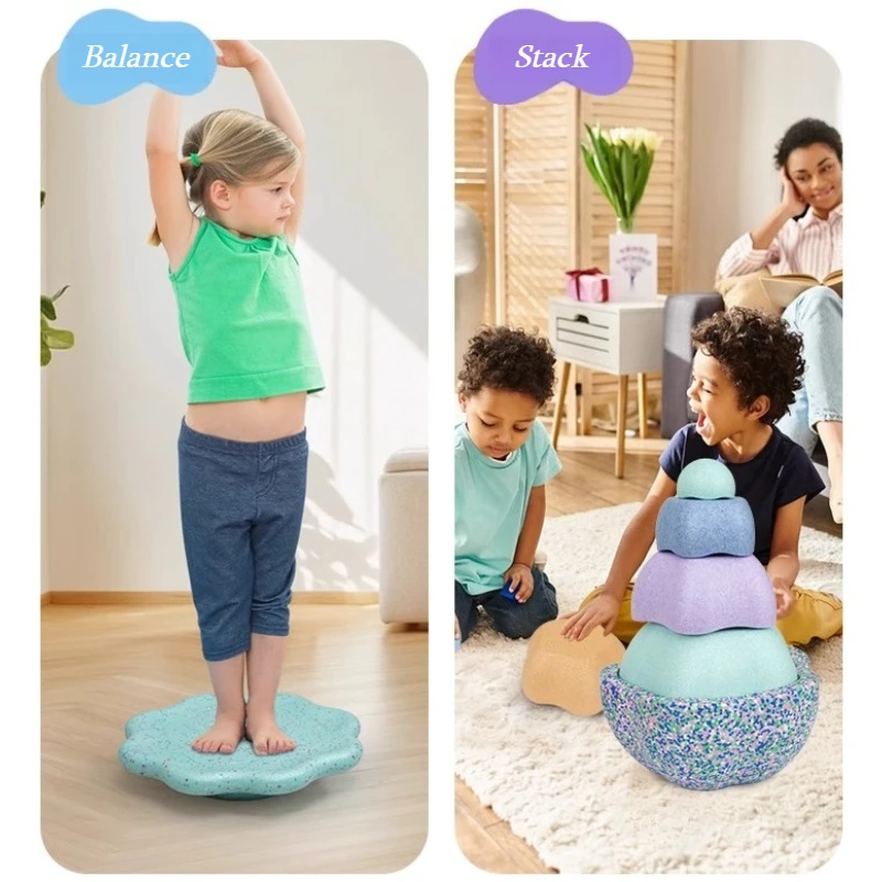 الأطفال التراص الحجر لعبة طفل التوازن لعبة تدريب الحسية أطفال الرياضة التعليم المبكر آمنة داخلي خطوة الحجارة اللعب