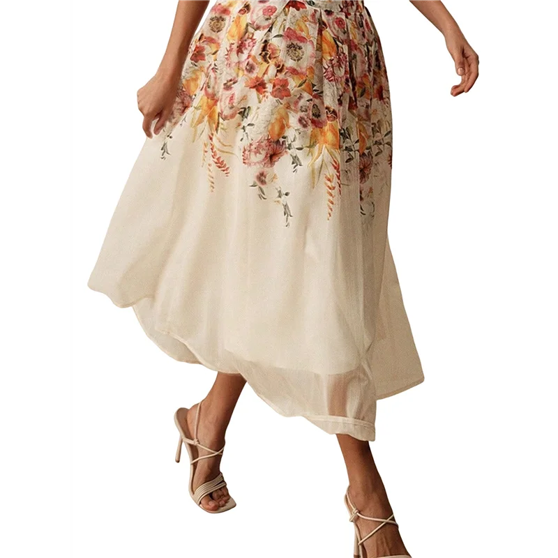 NEU – A-Linien-Rock mit Vintage-Print für Damen