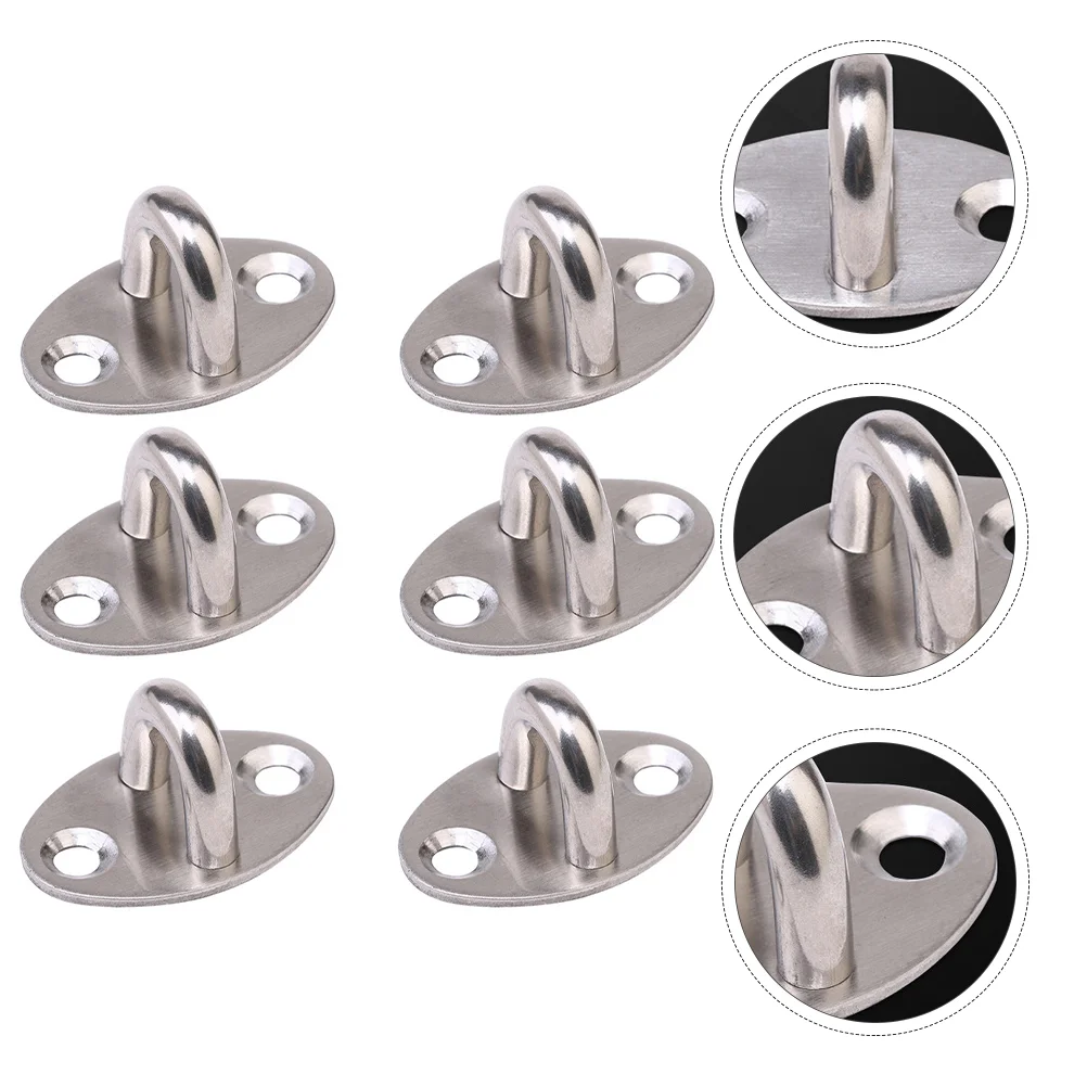 6 Pcs Chain Lock Storage Ring Awning Brackets Fixed Pull Hook Hooks Swing Hanger Hangers