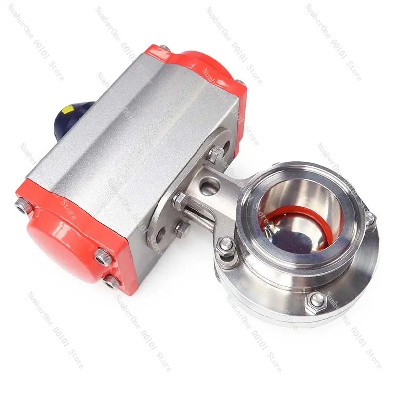 304-stainless-steel-quick-loading-pneumatic-butterfly-valve-disc-valve-clamp-dust-valve-quick-opening-chuck-type-can-be