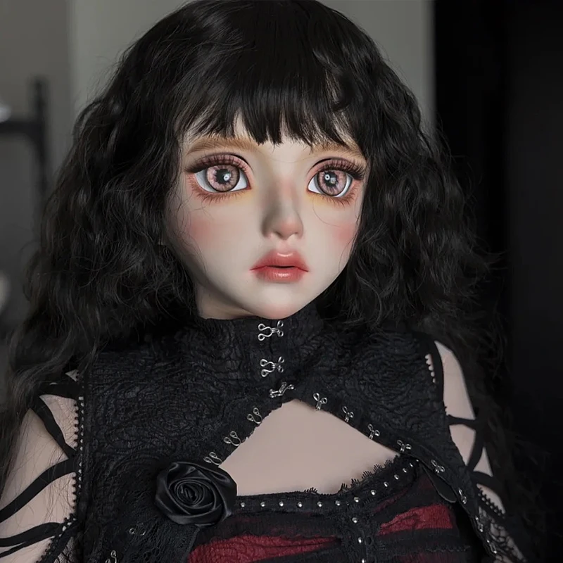 Maski BJD z żywicy, półgłowa/cała głowa, oczy Kigurumi, crossdress, cosplay, japońskie anime, maski Lolita, oczy i peruka