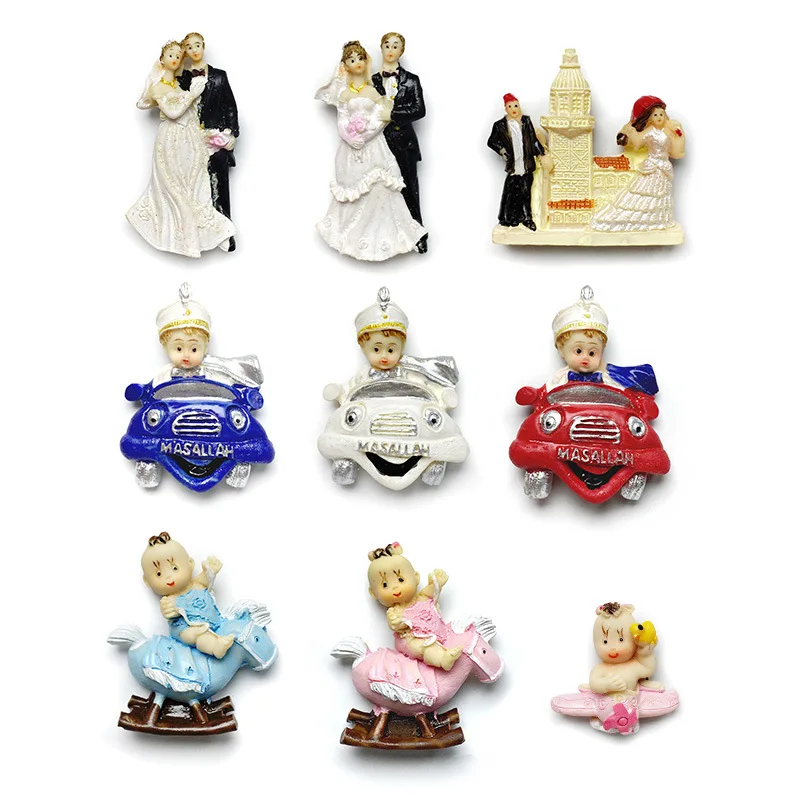

3D Wedding & Baby Fridge Magnets - Turkey Istanbul Landmark/Newborn Car Refrigerator Magnets, Cute Resin Home Decor Room Accesso