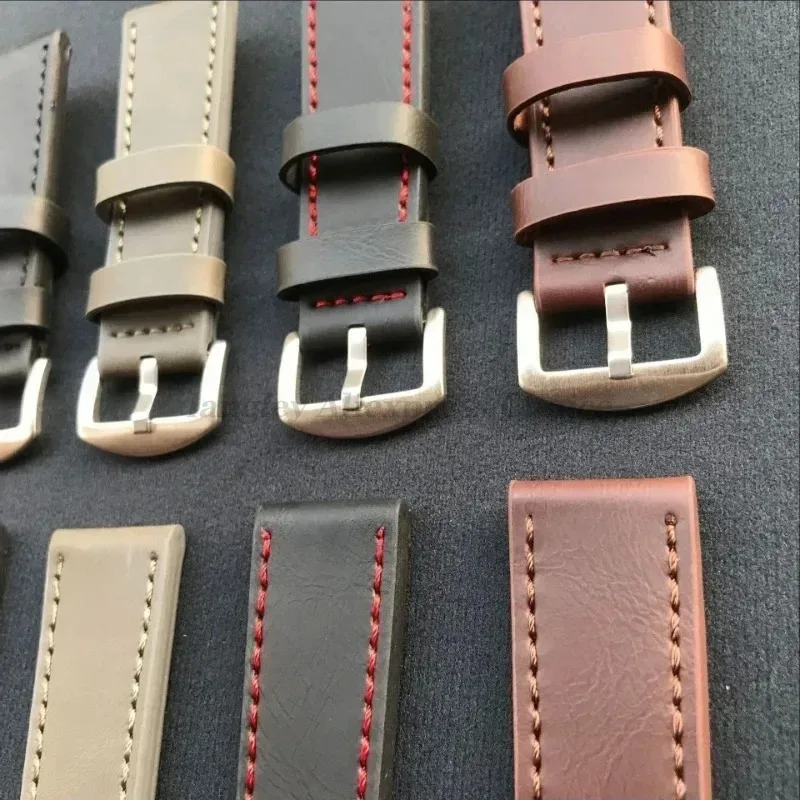 Кожаный ремешок для часов Omega для Seiko, спортивный винтажный ремешок 18 мм, 20 мм, 22 мм, 24 мм, мужской и женский спортивный браслет для умных часов