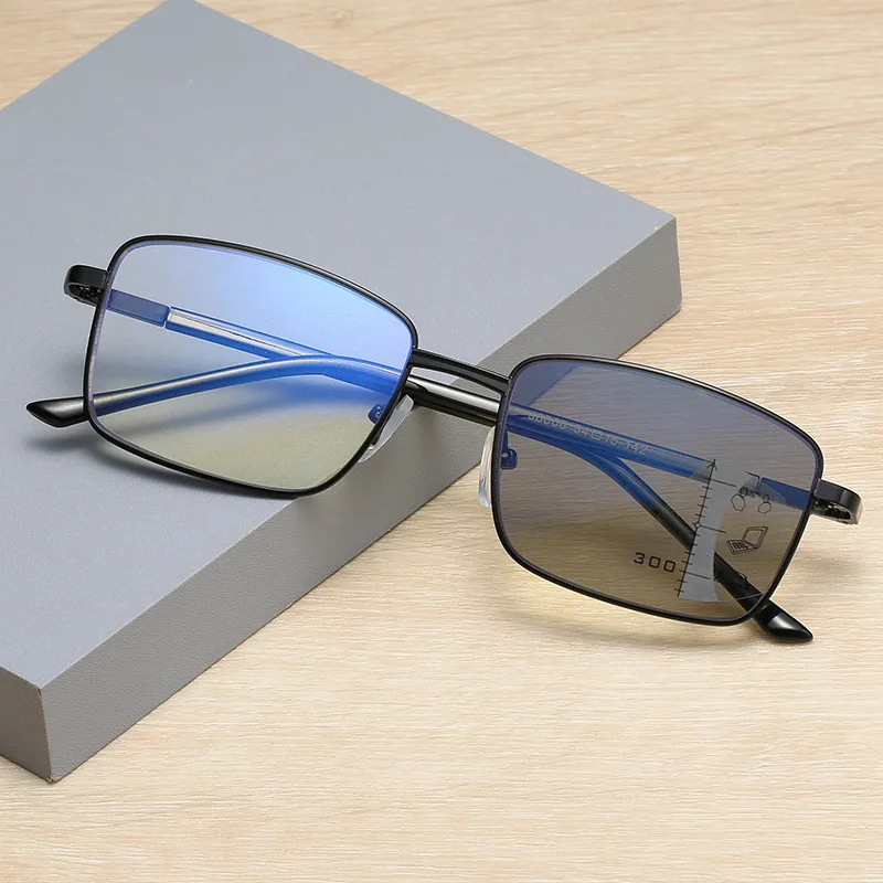 Farbwechsel Lesebrille Männer Automatische Zoom Progressive Multifokale Presbyopie Brillen + 1,0- + 4,0 Anti Blau Licht Brillen