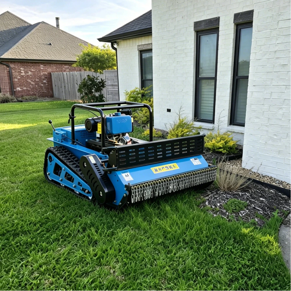 GPS Equipped Customized Diesel Crawler Lawn Mower Remote Operated 45° Slope Mowing Machine Heavy‑Duty Blades CE EPA Approved
