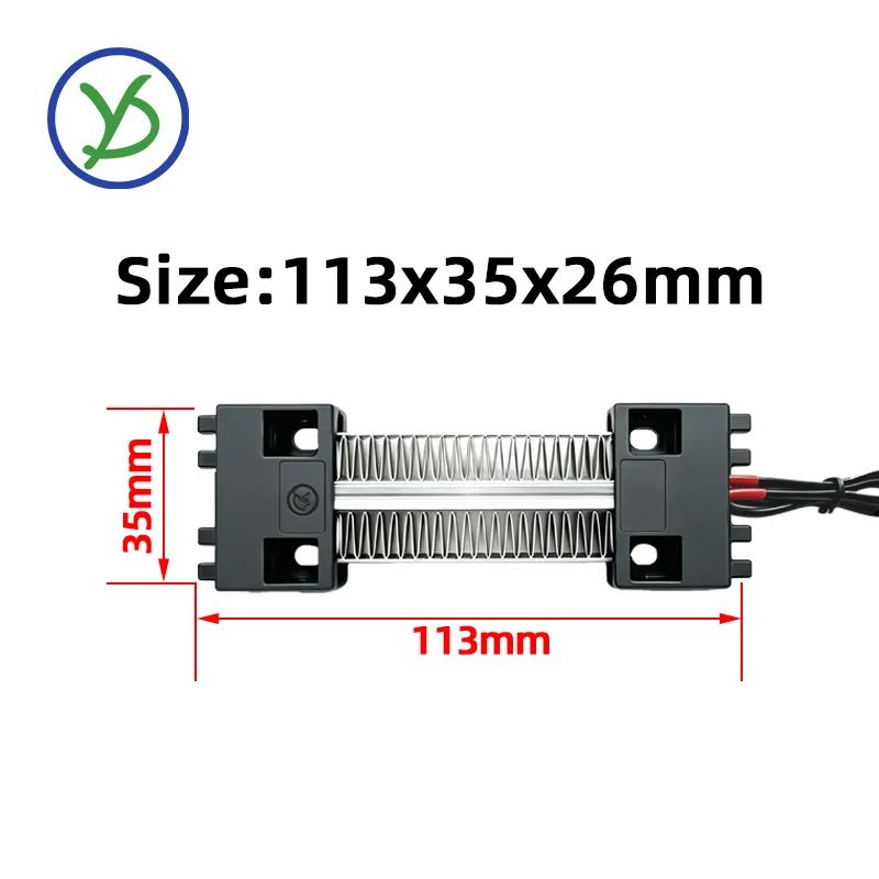220V 100W AC DC Incubator Heater Insulation-Thermostatic PTC Ceramic Air Heater Heating Element Electric Heater 54A1 113*35*26mm