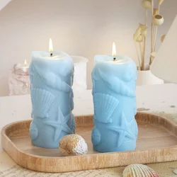 Shell Shaped Candle Silicone Mold 3D Aromatherapy Handmade Candle Handicraft Mold Starfish Gypsum Home Decoration