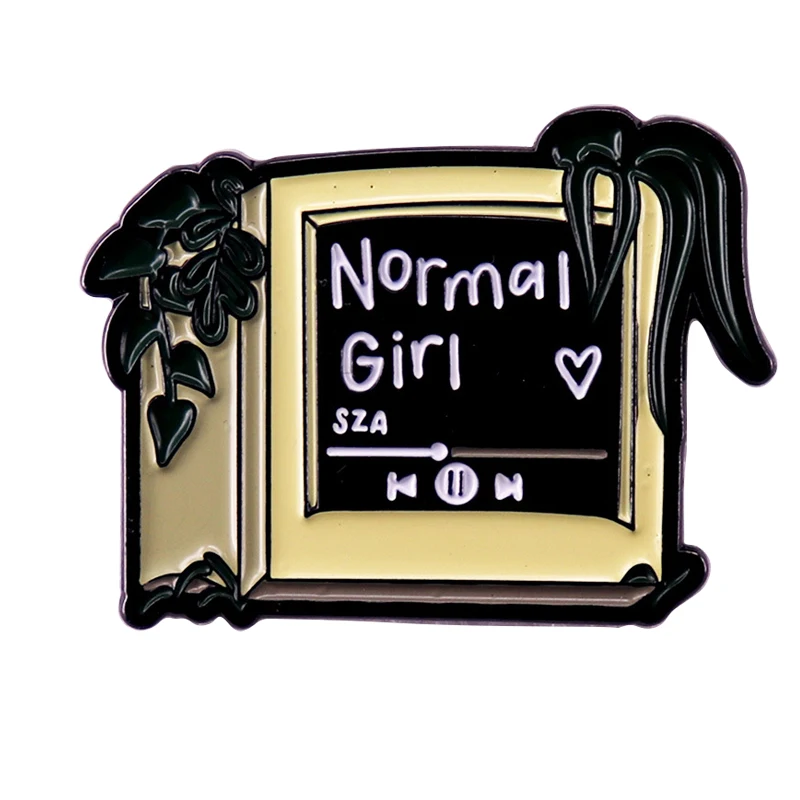 A3092 Retro TV Normal girl Music lyrics Enamel Pin Badge Brooch Lapel Collar Pins Brooch Badge Backpack Hat Jewelry Accessories