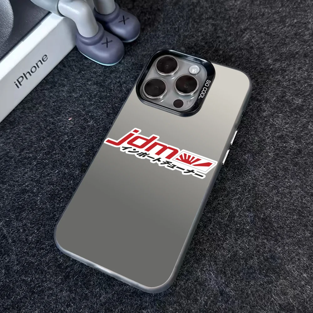 J-JDMS-M Phone Case IMD Color Silver Shell For IPhone 16 15 14 13 12 Pro Max Plus