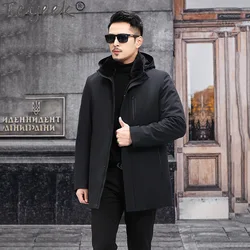 Tcyeek Real Mink Fur Coats Winter Warm Mens Fur Parka Slim Fashion Men Clothes Black Mid-length Jacket Korean Casaco Masculino