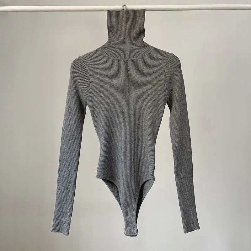 

Slimming High Ne Piece Suit Women's Long Sve Spicy Girl Top Spring Inner Wear Base irt Sli Polyester Fiber