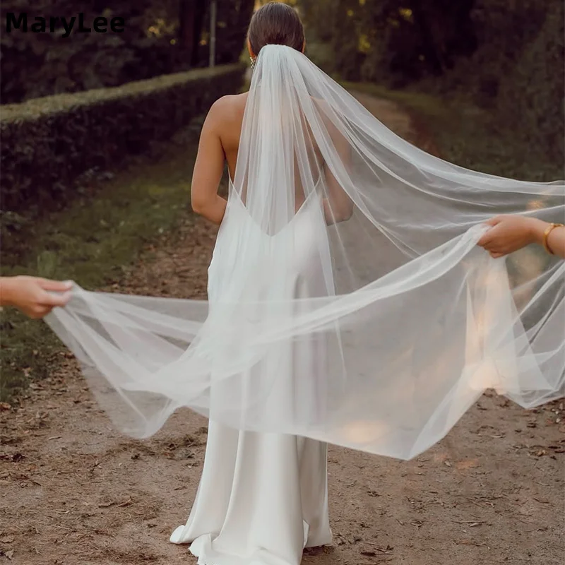 Minimalist Cathedral Wedding Veil with Comb 1 Tier Soft Tulle Bridal Veil Customized Wedding Accessories Voile De Mariage