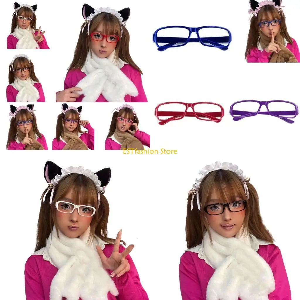 Y5GC Anime Cosplay Costume Subcultures Glasses Frame Novelty Funny Eyewear Gifts