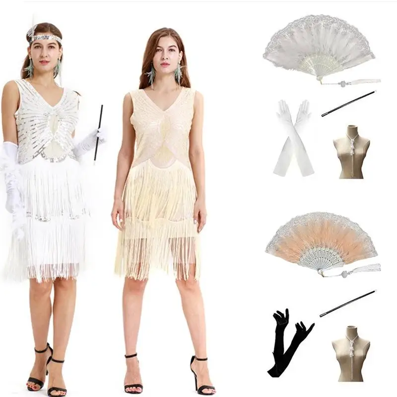 

Retro Tassel Sequin Dr Slim Fit Evening Gown Cus Design Service Clothing Procing New 920 Sle without Sve