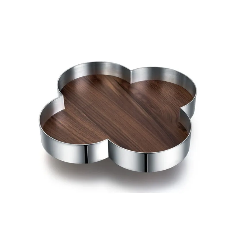 Modern light luxury four-leaf clover aromatherapy tray hotel model room living room entrance home storage fruit plate