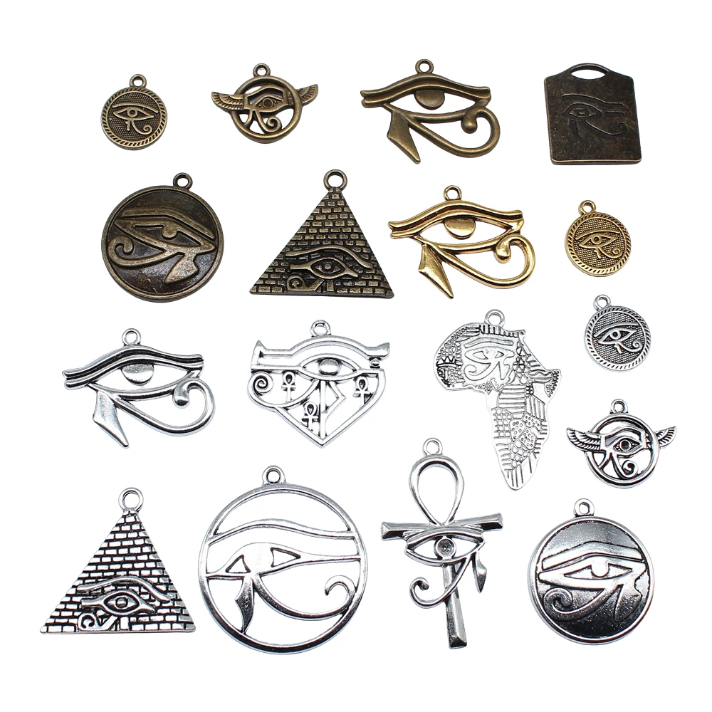 10pcs Mysterious Ancient Egypt The Eye Of Horus Charms For Jewelry Making DIY Crafts Making Findings Handmade Tibetan Jewelry