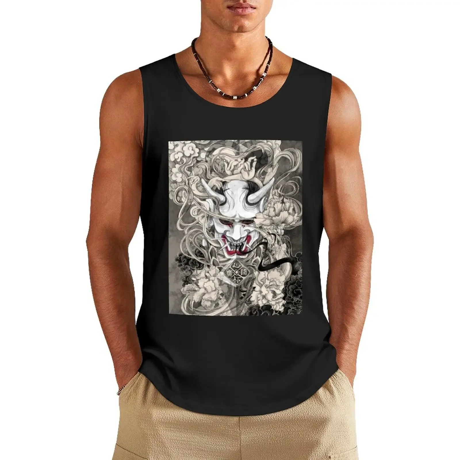 

Oni Musha Tank Top cool things Japanese t-shirt tops gym clothing men