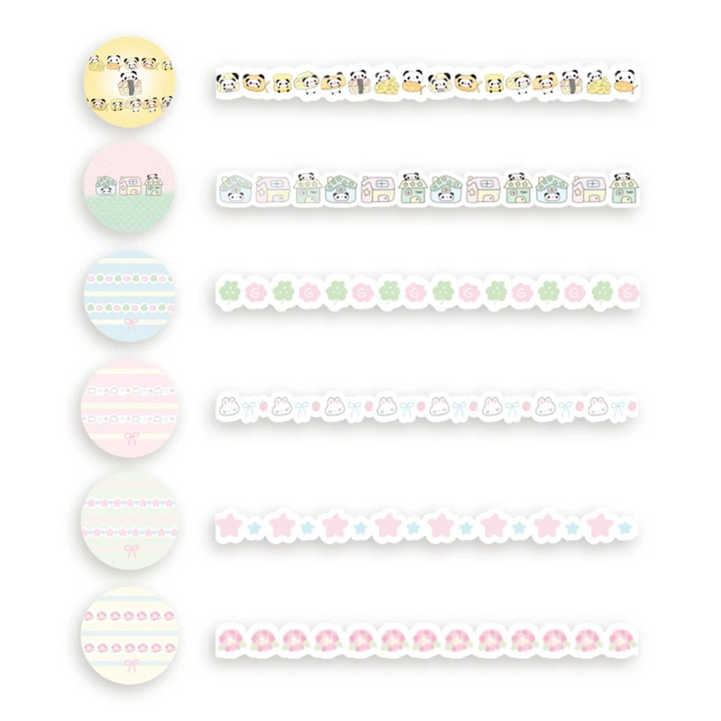 Ins Cute Shaped Sticker Roll Flash Film Decoration Tape Handbook  Collage Material Graffiti Tape School Stationery