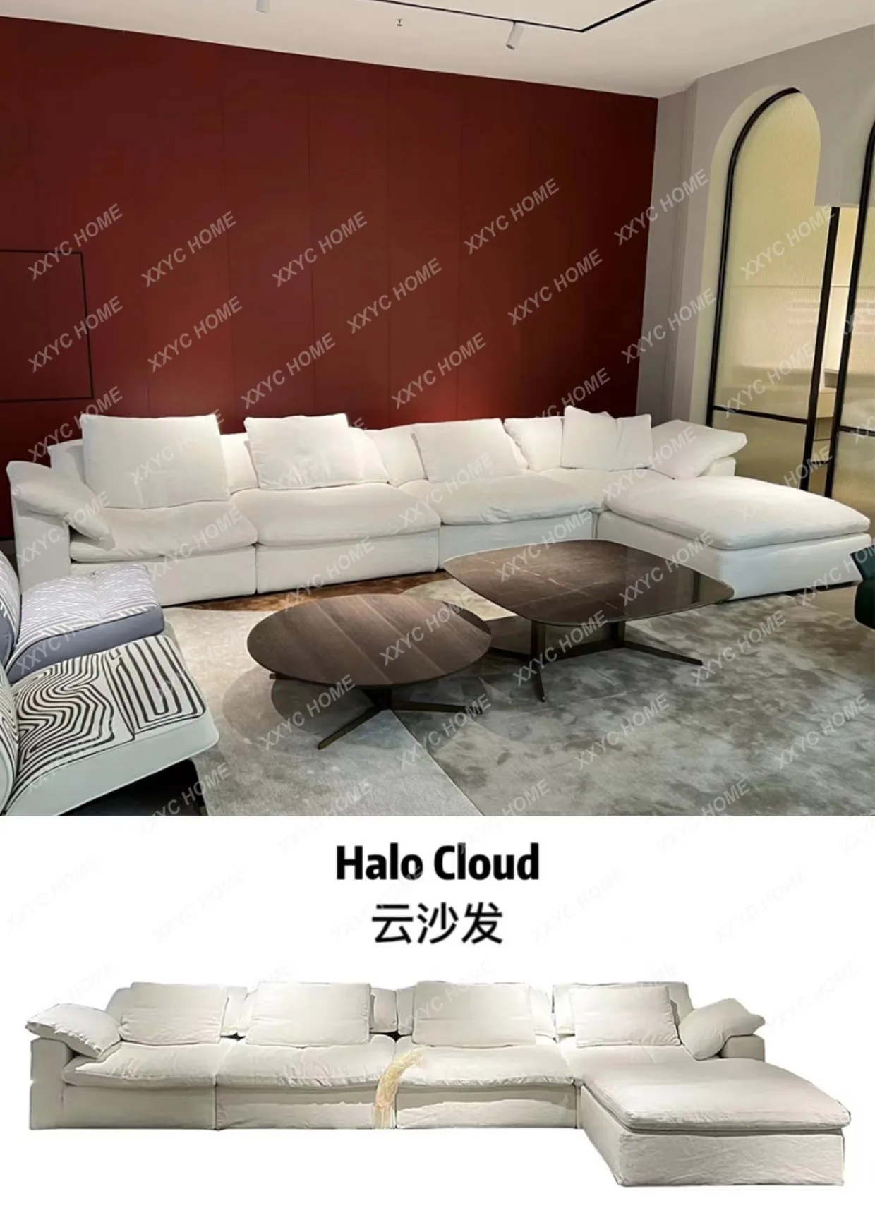 Sofa Linen Down Cloud Sofa Combination Modern Minimalist Cotton And Linen
