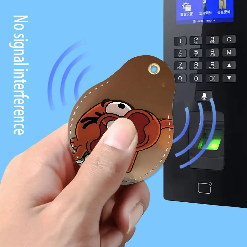 The Amazing World of G-Gumball Leather Keychain Card Holder For Airtag & Access Cards Modern Bus Pass