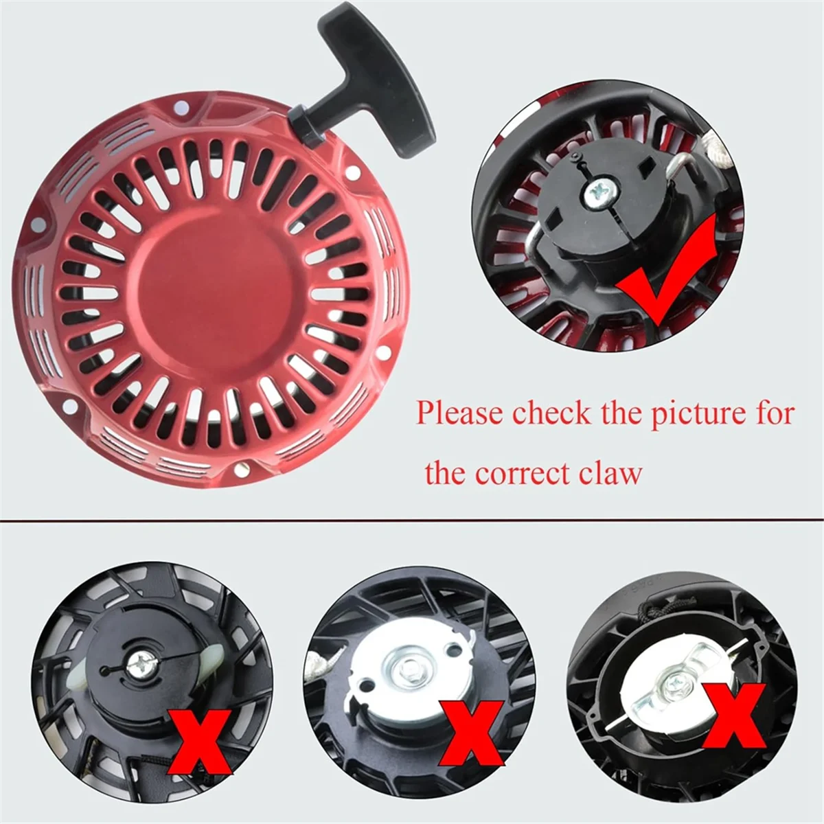 Pull Start Assembly for Honda GX200 GX160 Recoil Starter 5.5 6.5HP Engine with Curved Rod Pawl 28400-Z4M-306ZB 27400-Z1