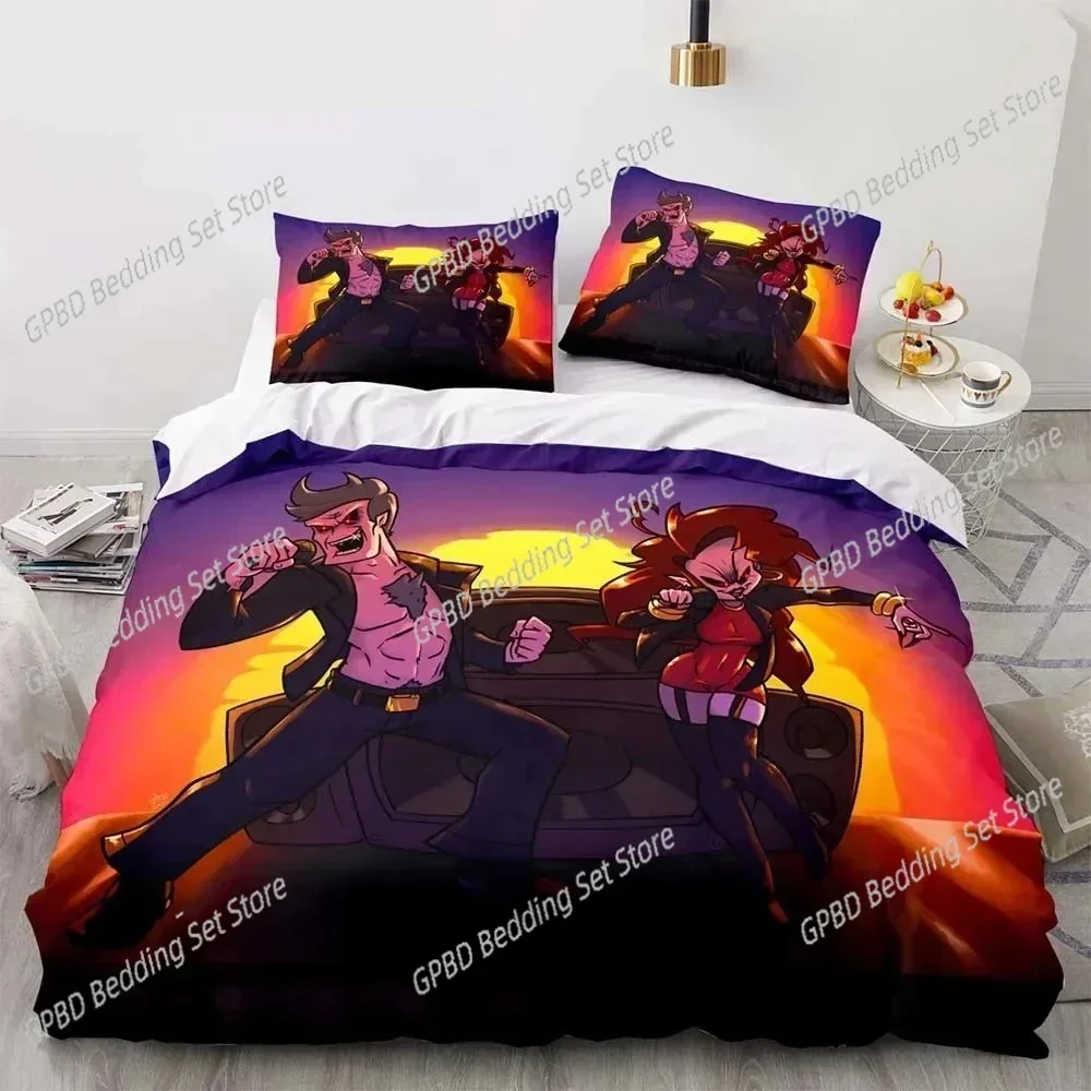 Cartoon Game Friday Night Funkin 3D NEW Duvet Cover Pillowcase Bedding Set Adult Boy Girl Bedroom Decoration Single Double Large