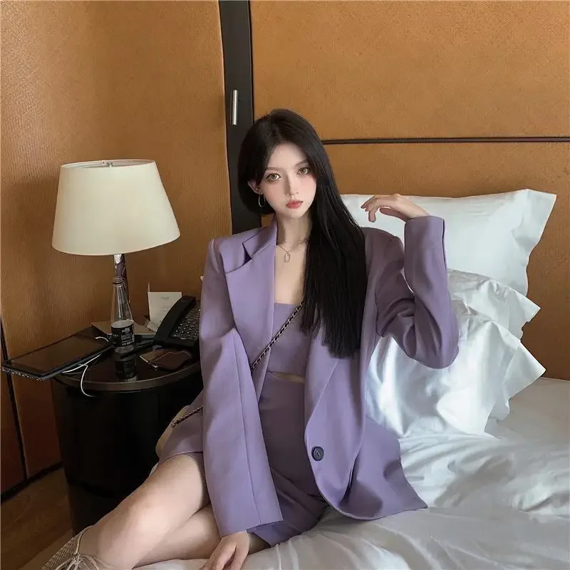 Blazers Female Summer Women'S Suit Youthful Zipper Collar Extra-Long Splited Pattern Pleats Topcoat Aura Welt Wrap-Around Row
