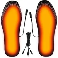Plantillas térmicas recargables por USB para el invierno, con diseño personalizable y tamaño ajustable (35-46), ideales para mantener los pies calientes al esquiar al aire libre.