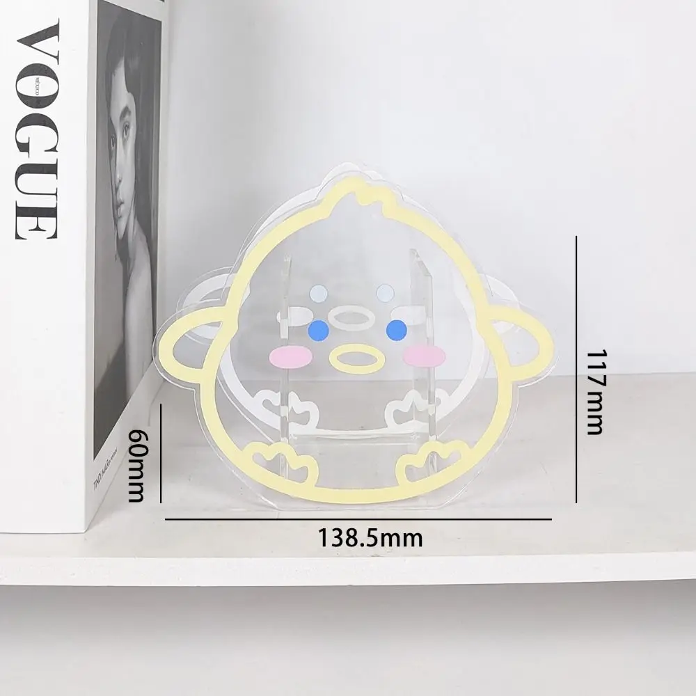 Cute Animals Kawaii Pencil Holder Transparent Cartoon Desktop Pen Organizer Acrylic Thickened Desktop Storage Holder Students