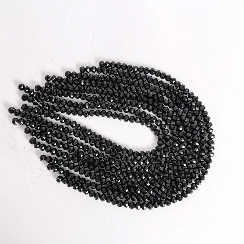 

Wholesale 4/6/8mm Near Round Faceted Black Glass Beads Defined Angles Uniform Multi-Faceted Loose Beads for Crafting