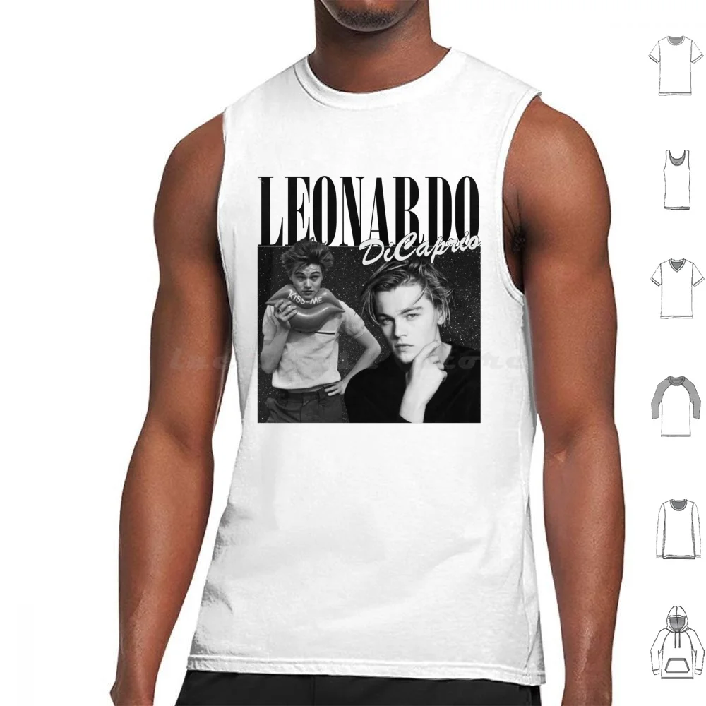 Leonardo Dicaprio T-Shirt Tank Tops Vest Sleeveless Leonardo Dicaprio Meme Film Movie Leonardo Dicaprio Young