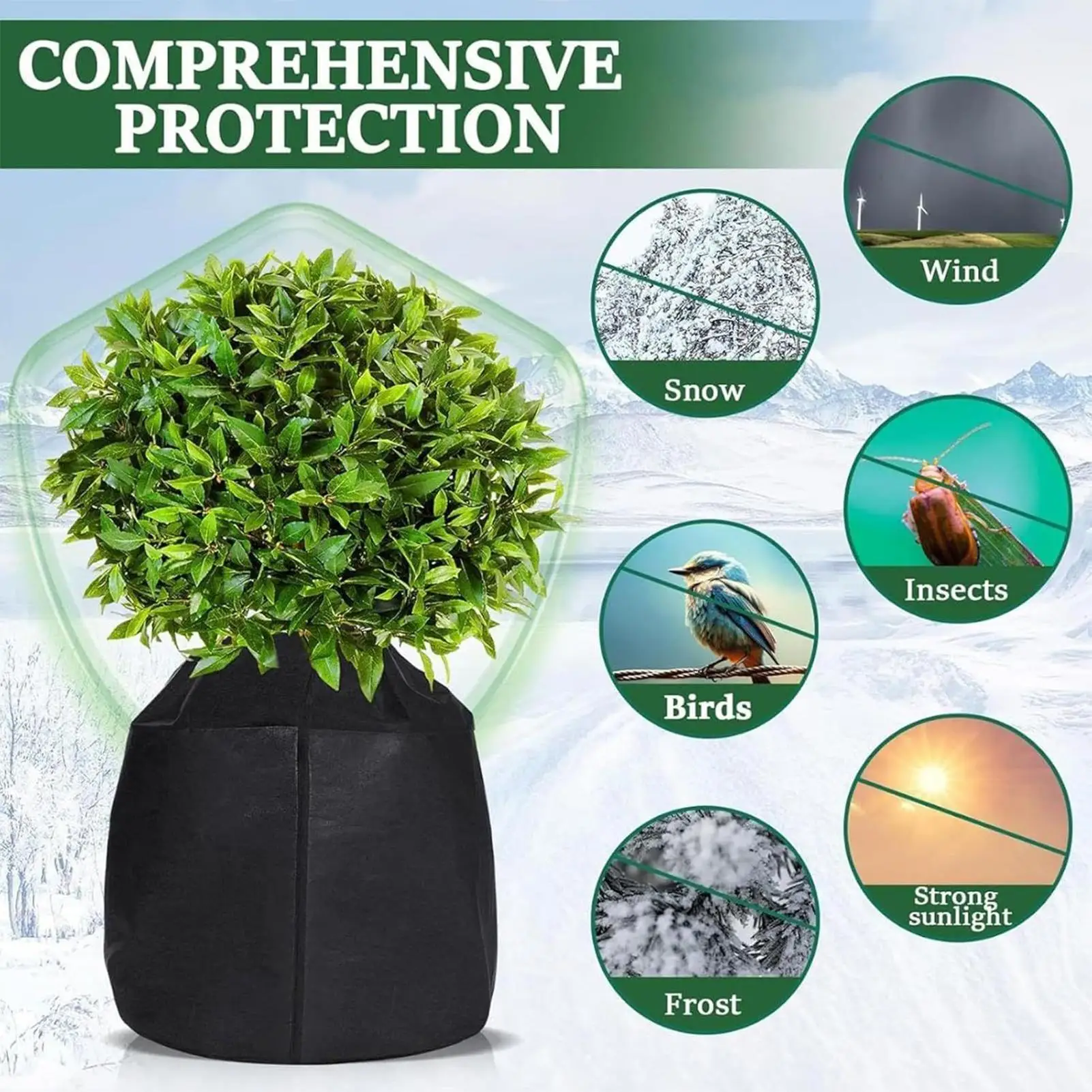 

Plant Covers Freeze Protection 45x50cm Warm Breathable Shrubs Blanket Outdoor Plant Freeze Covers For Vegetables Small Trees