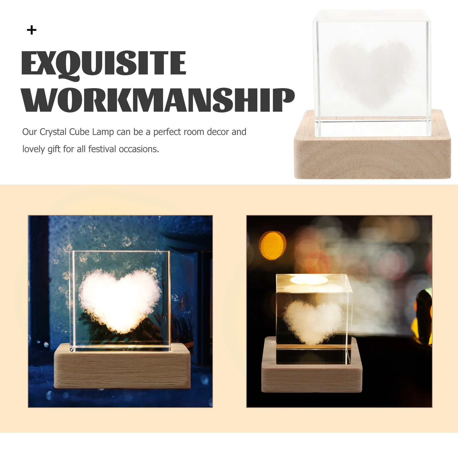 

Usb Crystal Cube Night Lamp Romantic Atmosphere Bedroom Decor Game Room Party Lights Creative Home Lighting Gift
