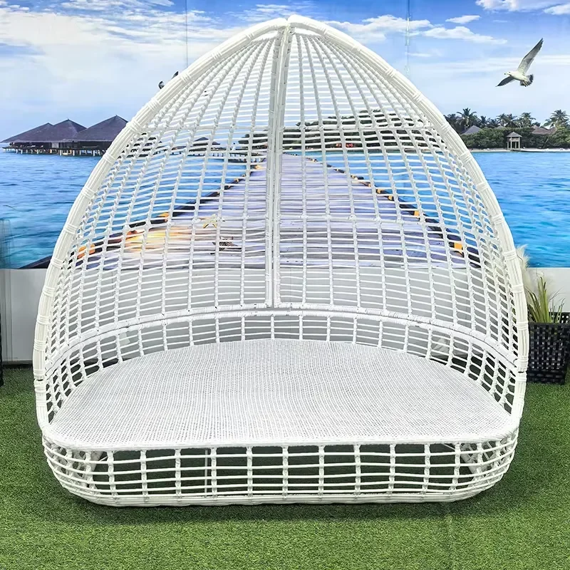 Modern Rattan Aluminum Frame Three-Seat Sofa with Waterproof Cushion Durable Outdoor Furniture for Garden and Patio