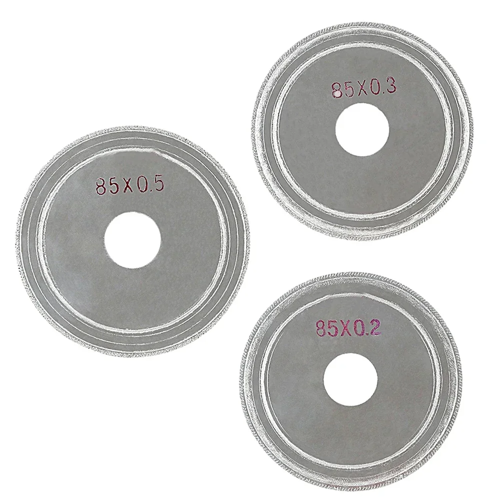 

3pcs 85mm Diamond Cutting Disc Super Thin Saw Blade For Glass Stone Amber Gemstone Cutting Tools 0.2mm 0.3mm 0.5mm