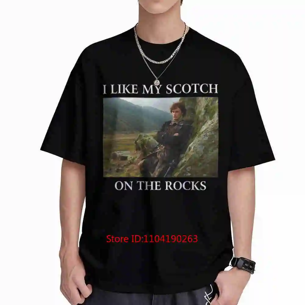Outlander I Like My Scotch On The Rocks Short Sleeve Tee 100% Cotton T-Shirt