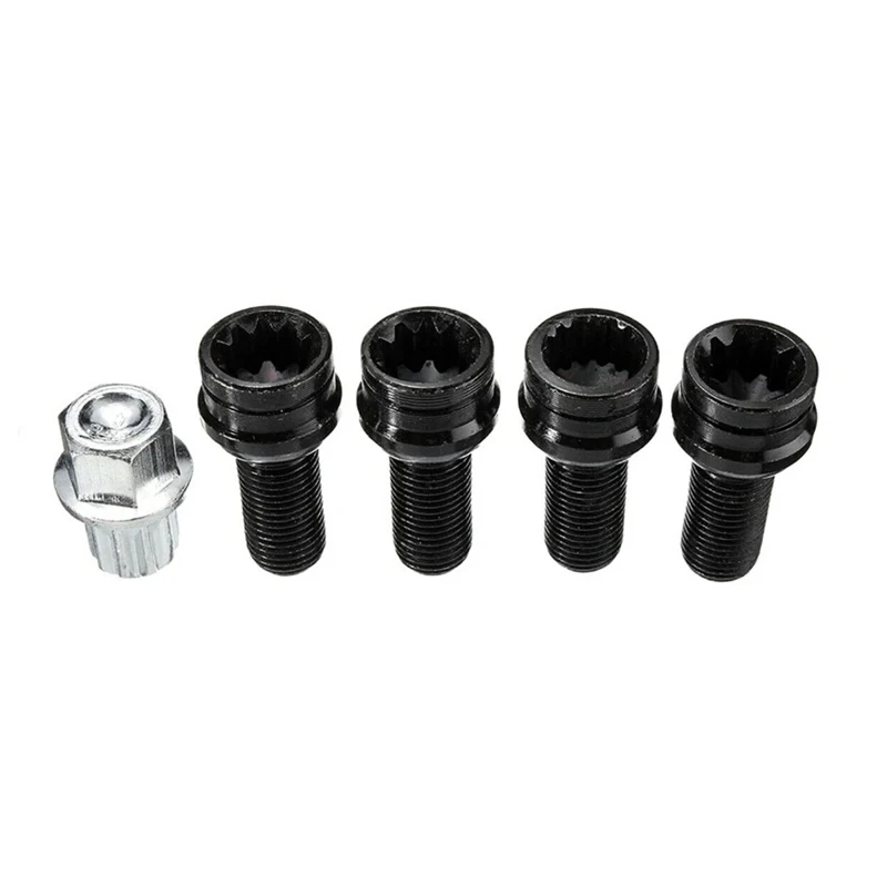 5pcs Locking Wheel Nuts Bolts Sets (4+1) Security Key For VW AUDI A3 A4 A5 Bora M14x1.5 8D0601139F