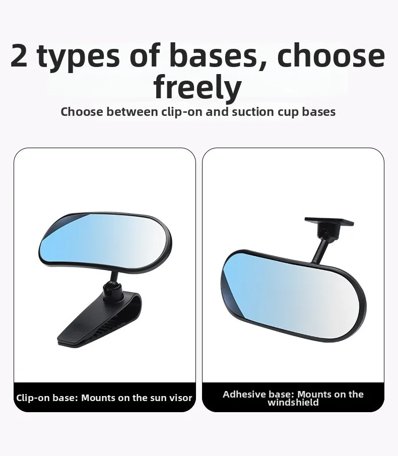 

Wide field car interior rearview For mirror for blind spot coverage with stable anti shaking design fits cars trucks and SUVs