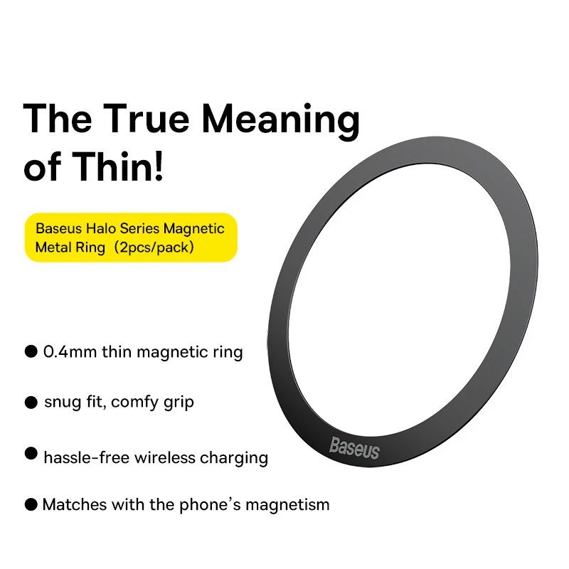 Baseus Magnetic Metal Plate Sticker Rings for Wireless Charger Phone Holder Iron Sheet for iPhone 16 15 14 Pro Max Charging Ring images - 6